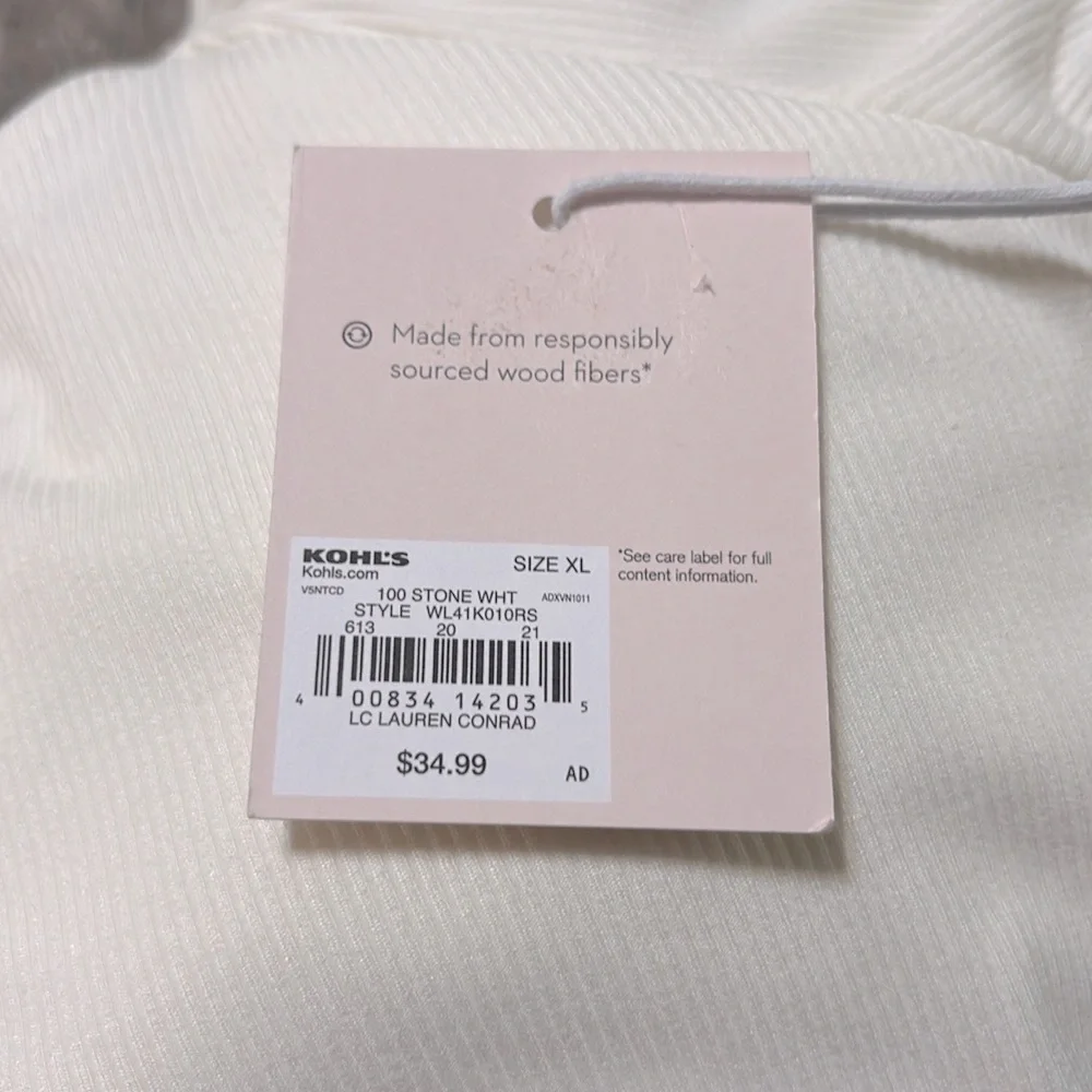 NWT LC Lauren Conrad Puff Sleeve Bodysuit, Size XL - Picture 12 of 14